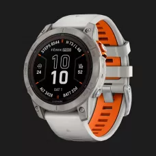 Garmin Fenix 7 Pro Sapphire Solar Titanium with Fog Gray/Ember Orange Band