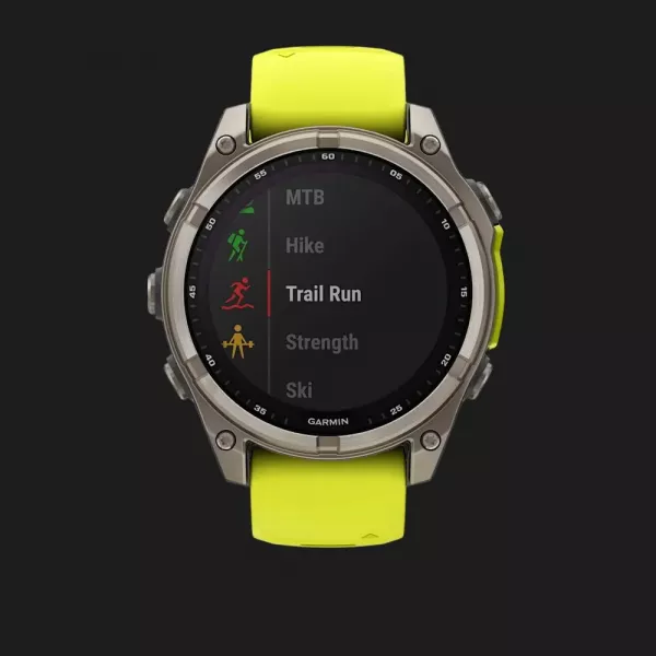 Garmin Fenix 8 51mm Solar Sapphire Titanium with Amp Yellow/Graphite Silicone Band