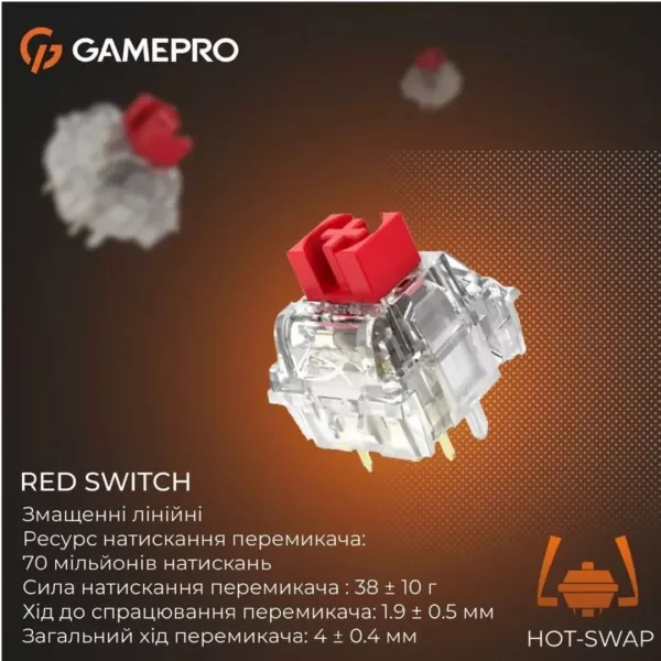 Ігрова клавіатура Gamepro Genesis  Silverlight (MK116) (White) (UA)